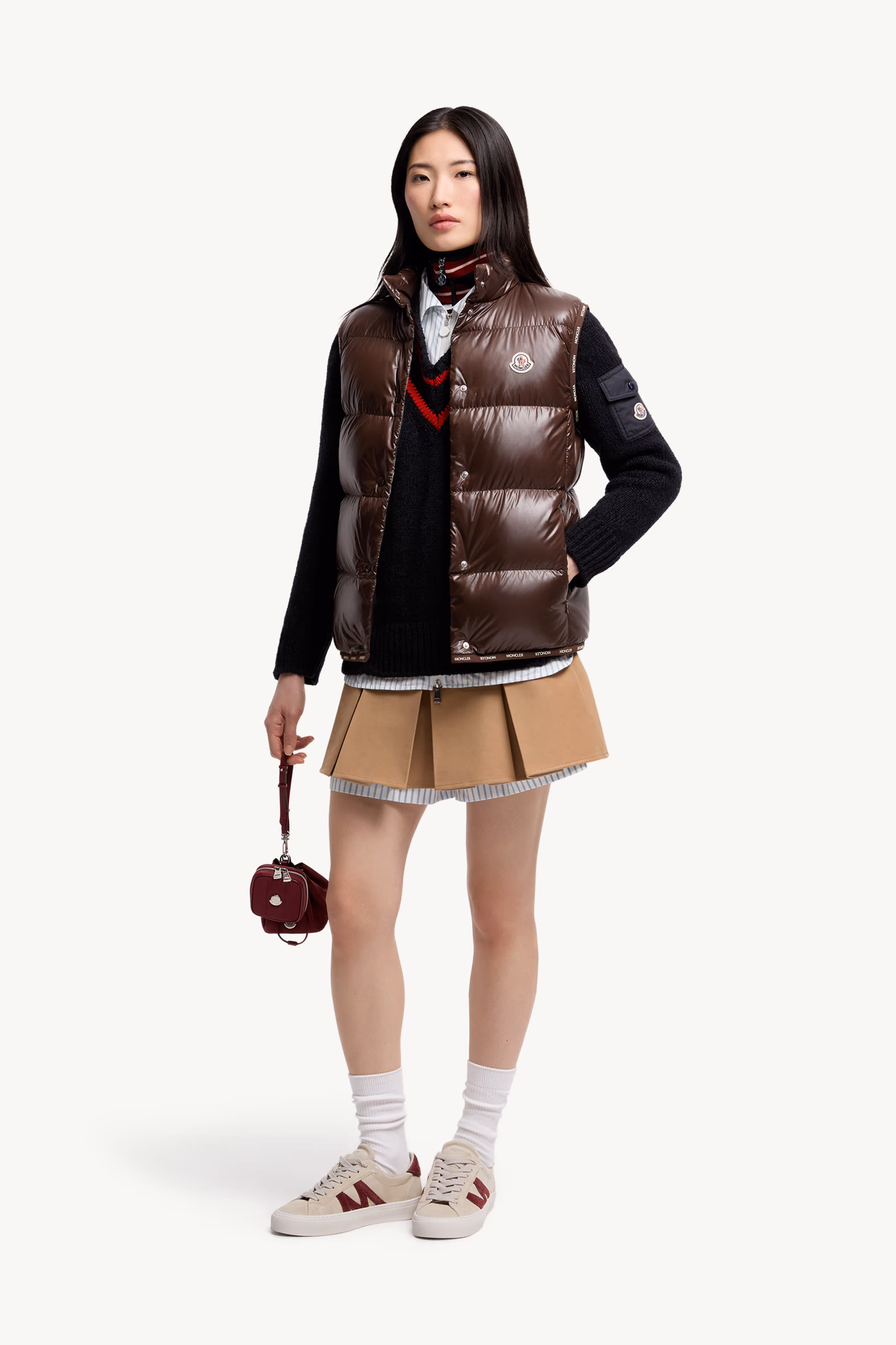 Badia Down Vest Women Brown Moncler 0